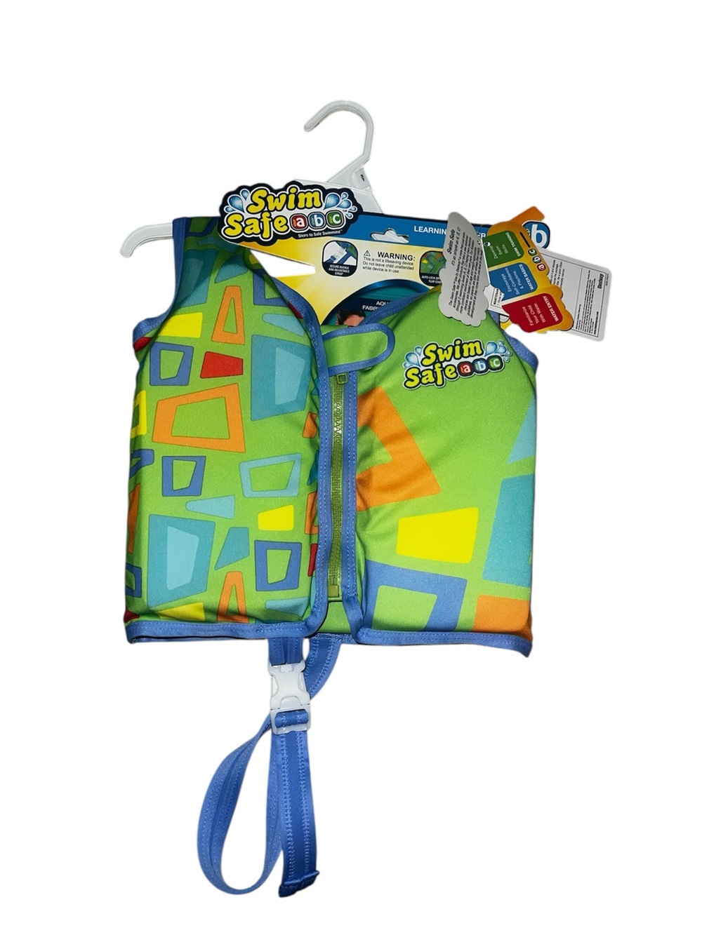 Swim Safe ABC Kids Swim Vest in Green Geometric Print